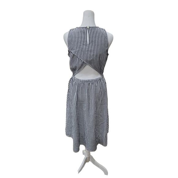 Loft Women's Gingham Midi Dress Size XS Crossover Back Pockets - Picture 10 of 16